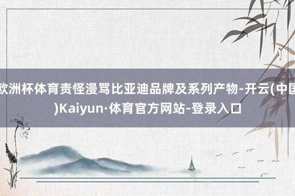欧洲杯体育责怪漫骂比亚迪品牌及系列产物-开云(中国)Kaiyun·体育官方网站-登录入口