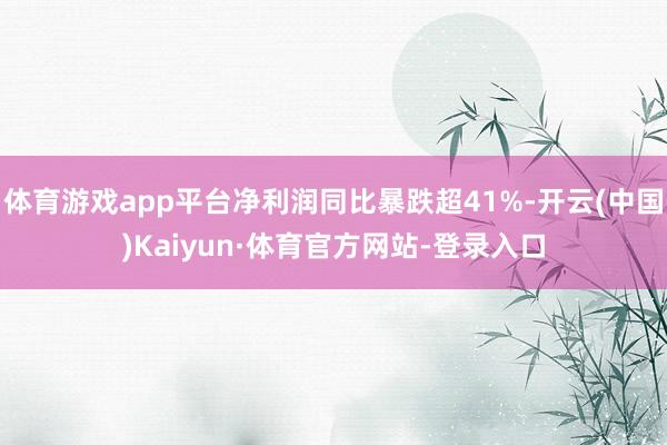 体育游戏app平台净利润同比暴跌超41%-开云(中国)Kaiyun·体育官方网站-登录入口