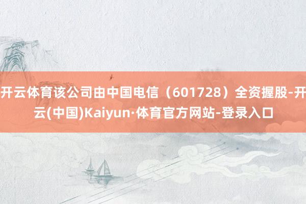 开云体育该公司由中国电信（601728）全资握股-开云(中国)Kaiyun·体育官方网站-登录入口