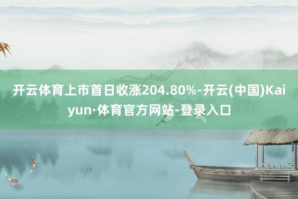 开云体育上市首日收涨204.80%-开云(中国)Kaiyun·体育官方网站-登录入口