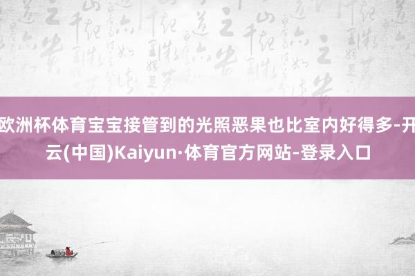 欧洲杯体育宝宝接管到的光照恶果也比室内好得多-开云(中国)Kaiyun·体育官方网站-登录入口