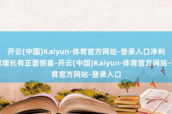 开云(中国)Kaiyun·体育官方网站-登录入口净利润及钞票增长有正面惊喜-开云(中国)Kaiyun·体育官方网站-登录入口