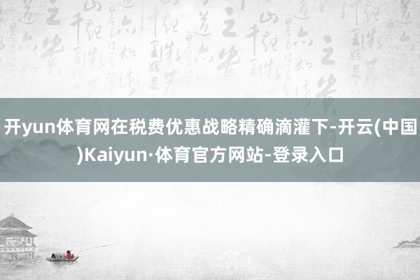 开yun体育网在税费优惠战略精确滴灌下-开云(中国)Kaiyun·体育官方网站-登录入口