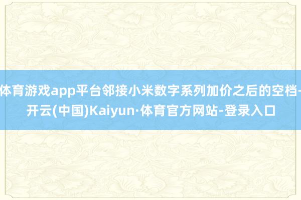体育游戏app平台邻接小米数字系列加价之后的空档-开云(中国)Kaiyun·体育官方网站-登录入口