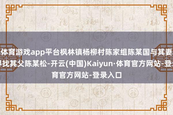 体育游戏app平台枫林镇杨柳村陈家组陈某国与其妻上山寻找其父陈某松-开云(中国)Kaiyun·体育官方网站-登录入口