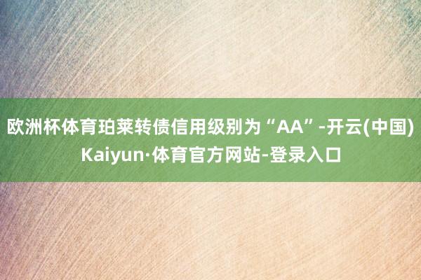 欧洲杯体育珀莱转债信用级别为“AA”-开云(中国)Kaiyun·体育官方网站-登录入口