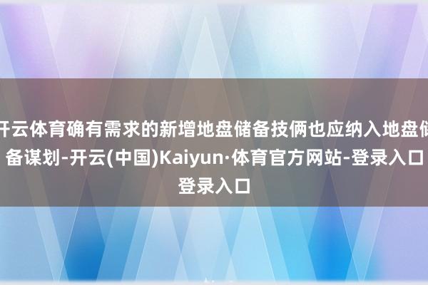 开云体育确有需求的新增地盘储备技俩也应纳入地盘储备谋划-开云(中国)Kaiyun·体育官方网站-登录入口