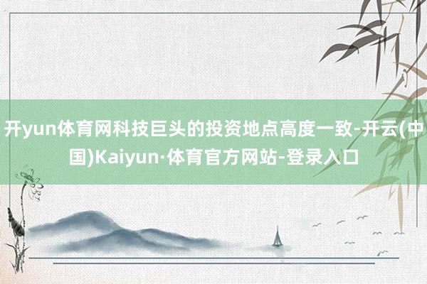 开yun体育网科技巨头的投资地点高度一致-开云(中国)Kaiyun·体育官方网站-登录入口