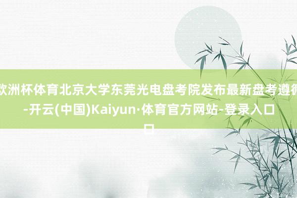 欧洲杯体育北京大学东莞光电盘考院发布最新盘考遵循-开云(中国)Kaiyun·体育官方网站-登录入口