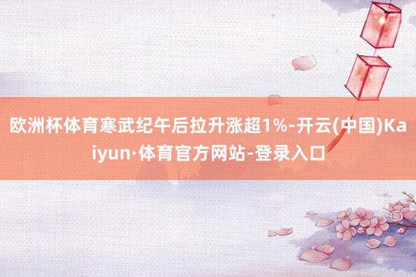 欧洲杯体育寒武纪午后拉升涨超1%-开云(中国)Kaiyun·体育官方网站-登录入口