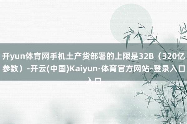 开yun体育网手机土产货部署的上限是32B（320亿参数）-开云(中国)Kaiyun·体育官方网站-登录入口
