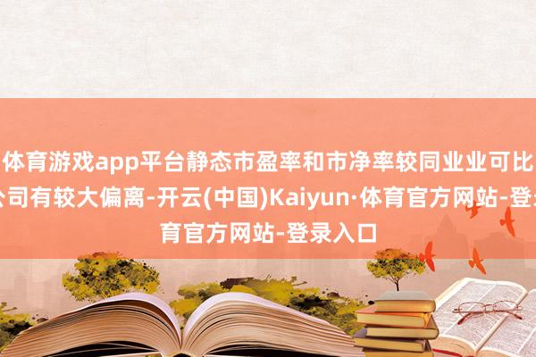 体育游戏app平台静态市盈率和市净率较同业业可比上市公司有较大偏离-开云(中国)Kaiyun·体育官方网站-登录入口